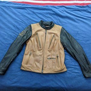 Harley-Davidson Brown & Black Leather Women's Jacket Size Medium- Vintage Look